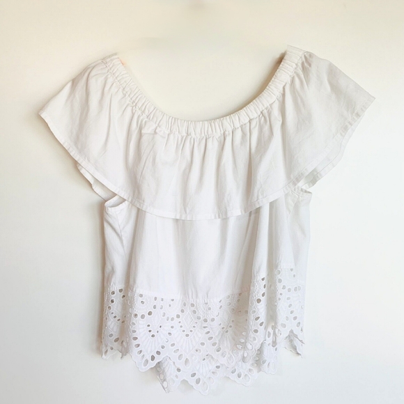 Madewell Eyelet Balcony Off-the-Shoulder Top XL - Picture 3 of 15
